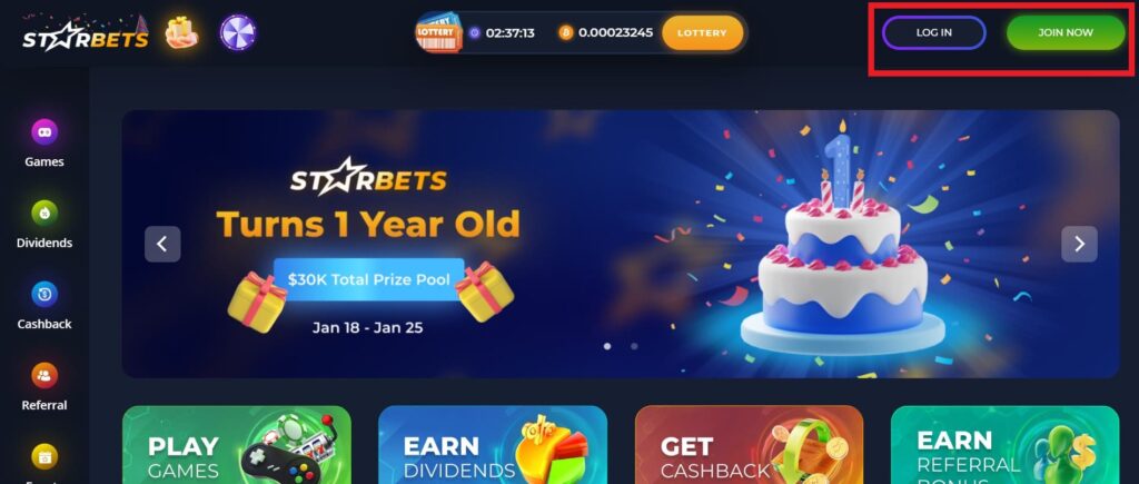 Starbets Online Crypto Casino Website