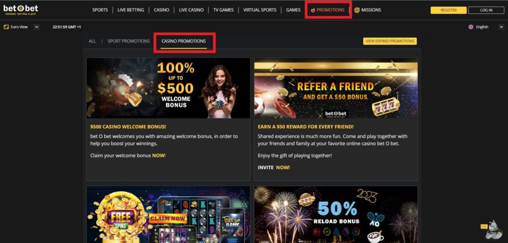 BetOBet Online Crypto Casino Promotion