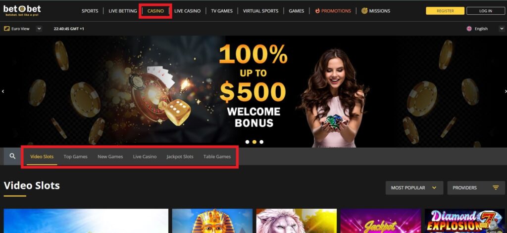 BetOBet Online Crypto Casino Website