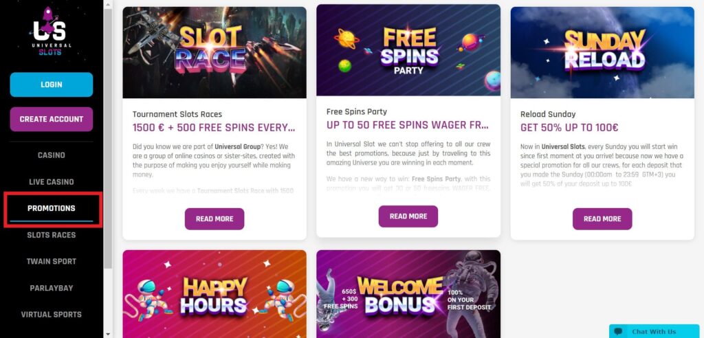 Universal Slot Crypto Casino Promotion