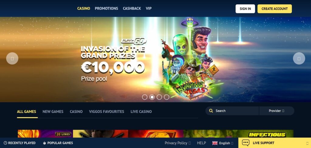 Viggo Slots Crypto Casino Website