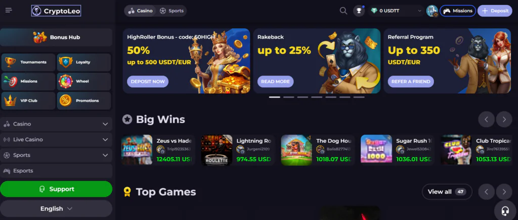 CryptoLeo bitcoin casino with instant withdrawals