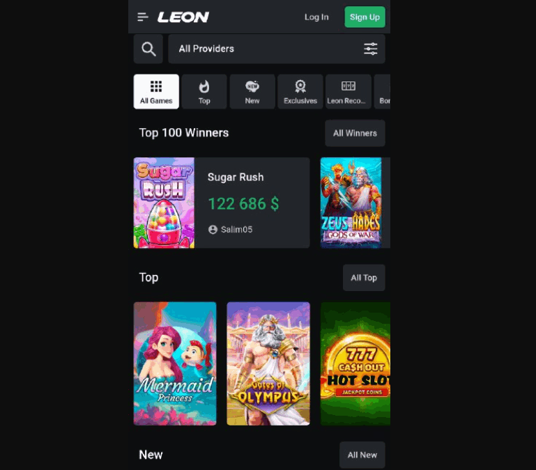 Leon mobile casino app