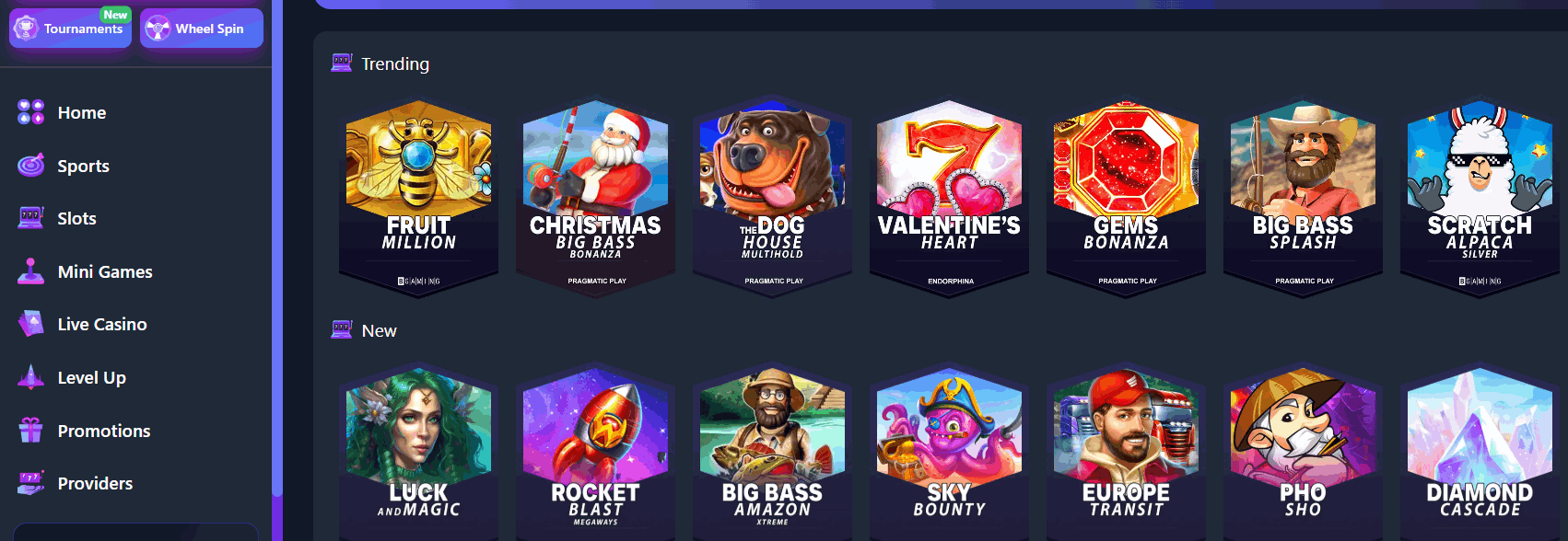 Crypto-Games.io casino game selection