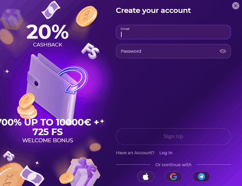 0x.Bet Casino account
