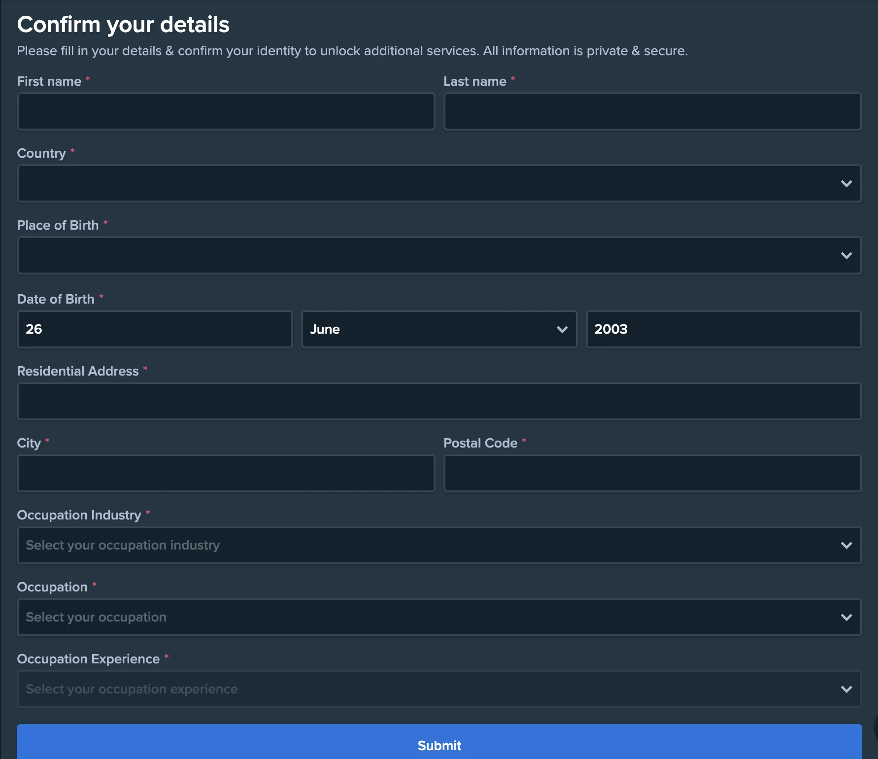 Crypto casino with KYC